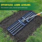 Lawn Leveling Rake 36x10 Inch, 6FT Heavy-Duty Carbon Steel Lawn Leveler – Yard Leveling Rake for Soil, Sand, Grass, Perfect for Lawn Repair, Pit Filling & Garden Maintenance