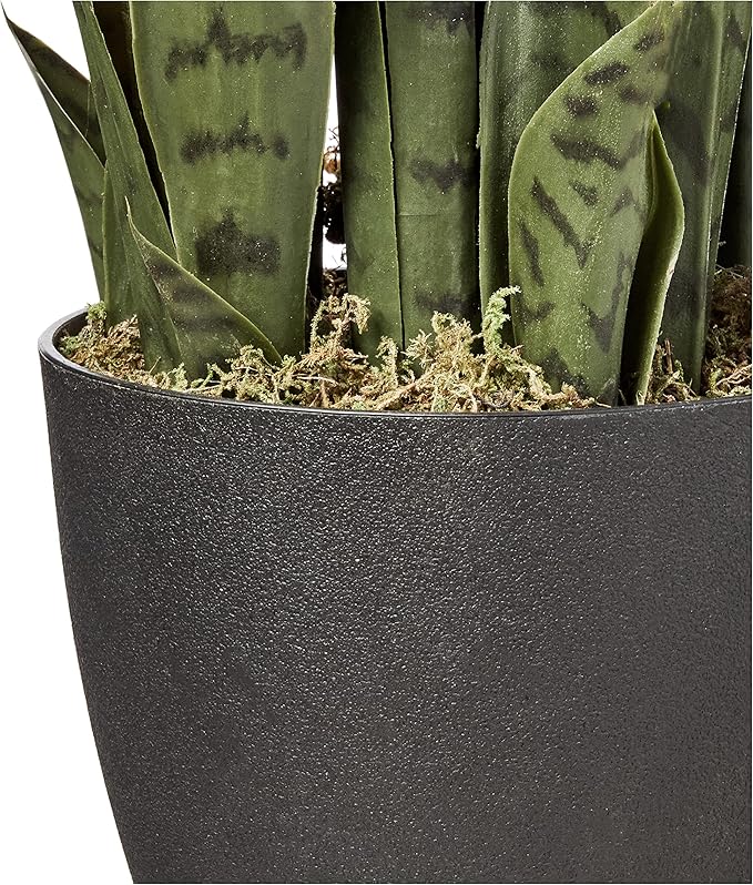 Nearly Natural 46in Artificial Snake Plant, Sansevieria Faux Greenery for Indoor Home Office Decor