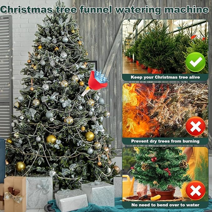 78.74 inch Christmas Tree Watering Funnel - Long Spout Christmas Tree Watering System for Large Indoor & Outdoor Plants Real Trees，Reusable Spill-Proof Design (6.56FT / 2M)