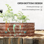 Outsunny 8' x 2' x 1' Galvanized Raised Garden Bed Kit, Outdoor Metal Elevated Planter Box with Safety Edging, Easy DIY Stock Tank for Growing Flowers, Herbs & Vegetables, Dark Brown
