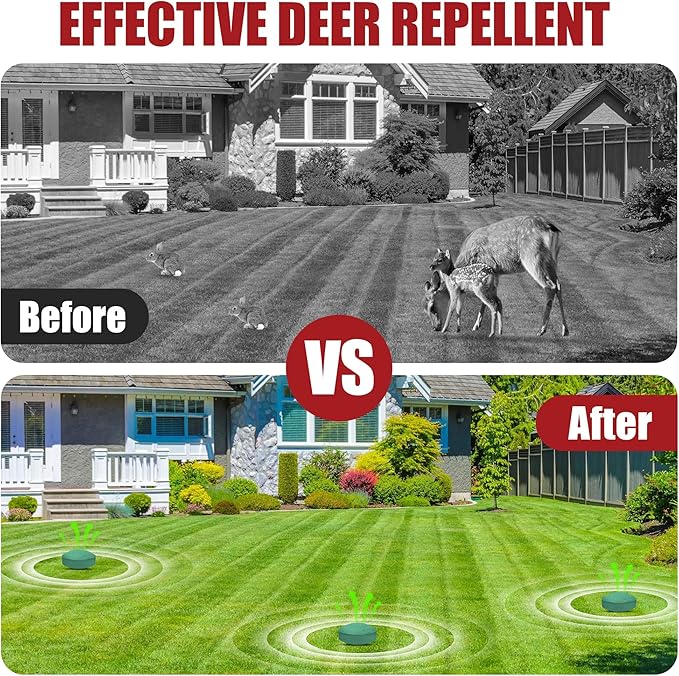 Deer & Rabbit Repellent for Outdoor Plants - Natural Garden Yard Deterrent Balls, Long-Lasting Protection for Trees, Flowers & Vegetables | Pet-Safe,18 PCS