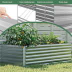 FOOWIN 2pcs 6x3x3ft Galvanized Raised Garden Bed, Planter Raised Garden Boxes Outdoor, Large Metal Raised Beds for Gardening, Garden Bed for Vegetables, Flowers, Herb, Silver