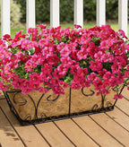 Artificial Flowers for Outdoors Fake Plants Outside Decoration, 20 Bundles Fuchsia Silk Petunia with Eucalyptus UV Resistant Realistic Faux Flowers for Outdoor Planters Garden Balcony Yard Porch Patio
