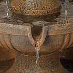 Ravenna 43" High Large Italian Indoor Outdoor Decor Faux Stone Floor Fountain Standing Waterfall 3-Tier Basin Tall Water Feature for Outside Garden Patio Yard Backyard Porch Deck - John Timberland