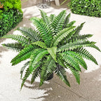Fake Ferns Potted Plant, Artificial Boston Ferns in Pot, 34 Leaves for Outdoors & Indoor Faux Boston Bush Plant Artificial Greenery Patio Garden Farmhouse Windowsill Porch Home Decor