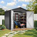 DWVO 6x4ft Metal Outdoor Storage Shed, Lockable Tool Storage Sheds, Oversized Steel Garden Sheds with Sloped Roof for Backyard, Patio, Garage, Lawn, Dark Gray
