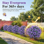 PATIO CHOICE Topiary Trees Artificial Outdoor Boxwood Ball Trees with Lavender Set of 2 22" Artificial Faux Plants Realistic Bushes Fake Shrubs Decorations for Outdoor Indoor Front Porch Garden