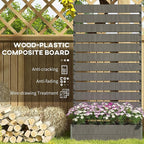 Outsunny Raised Garden Bed with Trellis for Climbing Plants, Planter Box with Self Draining Gap, Freestanding Trellis Planter for Outdoor, Patio, Deck, 35.75" x 15" x 70.75", Dark Gray