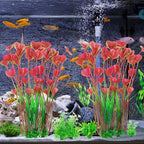 MyLifeUNIT Aquarium Plants, 2 Pack Tall Plastic Plants for Fish Tank Decorations, 15.75 Inches (Pink)