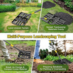 Lawn Leveling Rake, Heavy Duty 17" x 10" Stainless Steel Lawn Leveler for Soil Dirt Leveling Spreading,72" Adjustable Long Handle,Golf Field,Lawn,Tight Spot Landscaping Tool,Ground Leveler for Yard