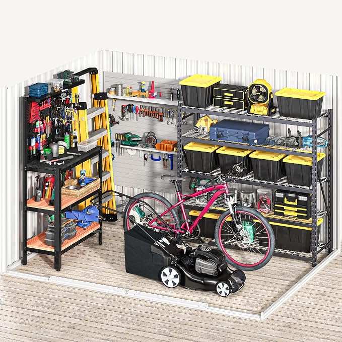 DWVO 7x5ft Metal Outdoor Storage Shed, Waterproof Tool Shed Heavy-Duty Storage Unit with Lockable Door and Vents, Ideal for Bicycles, Tools, Lawnmowers, Backyards, Patios, Lawns - White