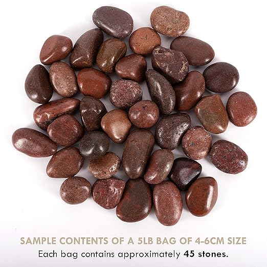 Galashield 5 lbs Approx. 45 River Rocks Pebbles for Plants Natural Decorative Polished Stones for Planters Succulent Rocks Aquarium Gravel (1.6-2.4 Inches)