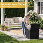 Greesum 33 Gallon Resin Deck Box All Weather Outdoor Storage Boxes for Patio Furniture Set,Outdoor Toys,Garden Tools,Black