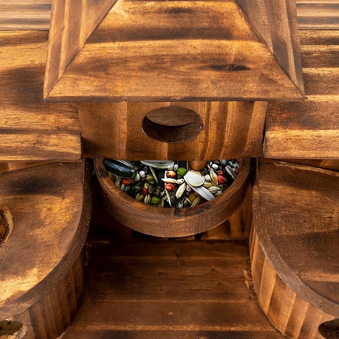 COLEBA Bird Houses for Outside,Outdoor 5 Hole Bird House Room for 5 Bird Families Bluebird Finch Cardinals Hanging Birdhouse for Garden