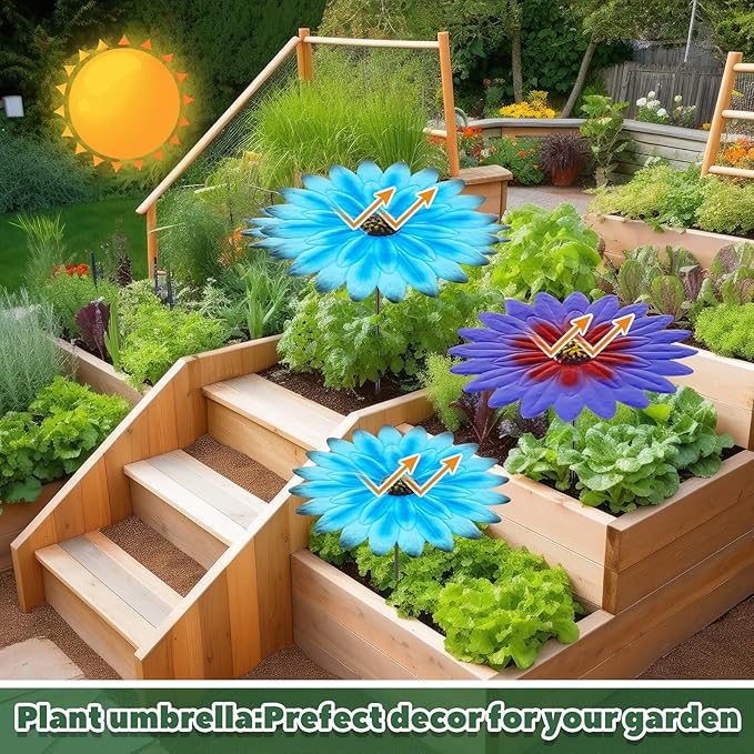 Threehoney 2 Pack Metal Plant Umbrellas for Outdoor Small Plants Shade Cover 12 in Metal Garden Shade Disk Outdoor Garden Umbrella for Potted Live Decor