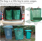 Gardzen 3-Pack 72 Gallon Yard Waste Bags, Reusable Heavy Duty Collapsible Garden Leaf Bags with Plastic Ring, Stand-Up Yard Waste Bin for Leaves, Lawn Debris & Grass Clippings