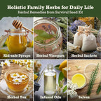 Lush&Dew Holistic Family Apothecary Seed Chest, 30,000+ Medicinal Herb Survival Seed Kit, Gardening Gifts for Women Men, 32 Varieties Heirloom Non-GMO Culinary Herb Seeds for Raised Bed Windowsill