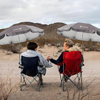 AMMSUN XL Chair Umbrella with Universal Clamp Adjustable 47 inches and 360-degree Swivel UPF 50+, Portable Clamp on Camping or Beach Chair, Stroller, Wheelchair, Golf cart, Grey, 2 PACK