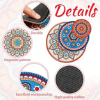 Nuanchu 6 Pieces Boho Plant Pot Mat 3 Size 3.94" 5.9" 7.87" Rubber Absorbent Non Slip Pot House Indoor Plant Coasters Round Pad Gardening Outdoor Flower Protect Mat for Table Desk Floor
