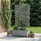 Casaphoria Metal Raised Garden Bed with Trellis and Wheels, 72"x35"x16" Planter Box for Climbing Plants, Vegetables & Vines, Features Drainage Holes and Privacy Screen, Grey-Net