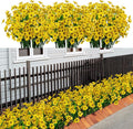21 Bundles Artificial Outdoor UV Resistant Flowers No Fade Fake Outside Flowers Plastic Greenery Faux Shrubs Garden Porch Window Box Home Decoration (Yellow)
