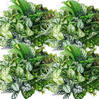 Cindeer 24 Pcs Artificial Flowers Planters for Outdoors, UV Resistant Faux Fake Greenery Plastic Plants Outdoor Indoor for Spring Summer Decors Wedding