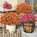 Waipfaru Artificial Flowers for Outdoors, Fake Plants Outside Spring Decoration, 12 Bundles Silk Faux Plants UV Resistant Faux Flowers for Summer Planter Porch Patio Outside Yard Garden Decor