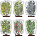 6 Pcs Insect Bird Barrier Tree Net with Drawstring, 3.9 x 3.2 Ft Garden Bird Netting Plant Cover, Fruit Tree Netting for Protect Plants Fruits Flowers from Insect Bird Eating