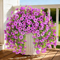 INQCMY 2Pcs Artificial Fake Hanging Flowers for Outdoors UV Resistant Artificial Plants for Spring Summer Decor Look Real Faux Flowers for Outside Home Planter Porch Patio Decor
