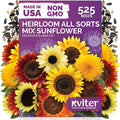 KVITER 525 All Sorts Mix Sunflower Seeds (Helianthus Annuus) – Colorful Common Sunflower Mix, Flower Seed Packets - Annual Flower Seeds for Outdoor Garden & Borders, Ideal for Fresh Cut Flowers