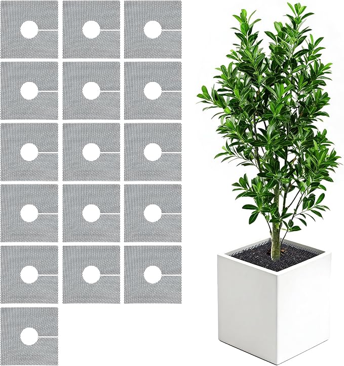 16 Pack Plant Pot Grids - 11.8 Inch Cuttable Soil Cover Protector from Cats, Animals Digging Stopper, Indoor Plant Pot Soil Guard for Outdoor Garden Balcony