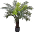 Nearly Natural 3ft Cycas Artificial Palm Tree, UV Resistant Faux Greenery For Indoor Outdoor Decor