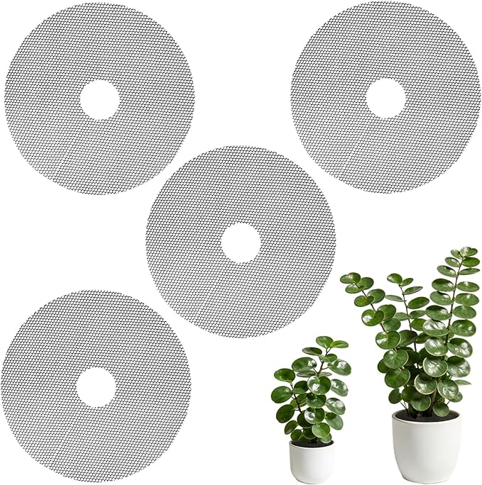 4-Pack Plant Pot Grids- 15.7 Inch Cuttable Mesh Plant Pot Soil Covers -Protectors from Animals - Plant Protector Ring for Indoor Outdoor Garden Plant Landscaping