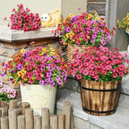 Waipfaru Artificial Flowers for Outdoors, 36 Bundles Faux Plants Outdoor, UV Resistant Artificial Plants Outdoor, Silk Fake Artificial Flowers for Outside Home Decor Planter Porch Patio Decoration