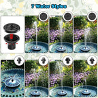 Yzert Solar Water Founatin White Flower Glass - No Battery, 3.5W Solar Fountain Pump for Bird Bath with 4 Fixed Rods&7 Nozzles, Bird Bath Fountains Solar Power for Garden, Outdoor, Pond,Pool