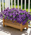 Artificial Flowers for Outdoors Decoration, 20 Bundles Purple Faux Morning Glory with Eucalyptus Look Real UV Resistant Fake Plants Silk Flowers for Outside Yard Gardens Porch Patio Planter Home Urn
