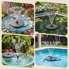 AISITIN DIY Solar Fountain Pump for Water Feature with 3.9ft Cord, Solar Bird Bath Fountain with 6 Nozzles, Solar Powered Water Floating Fountain for Bird Bath, Garden, Ponds Fish Tank, Outdoor