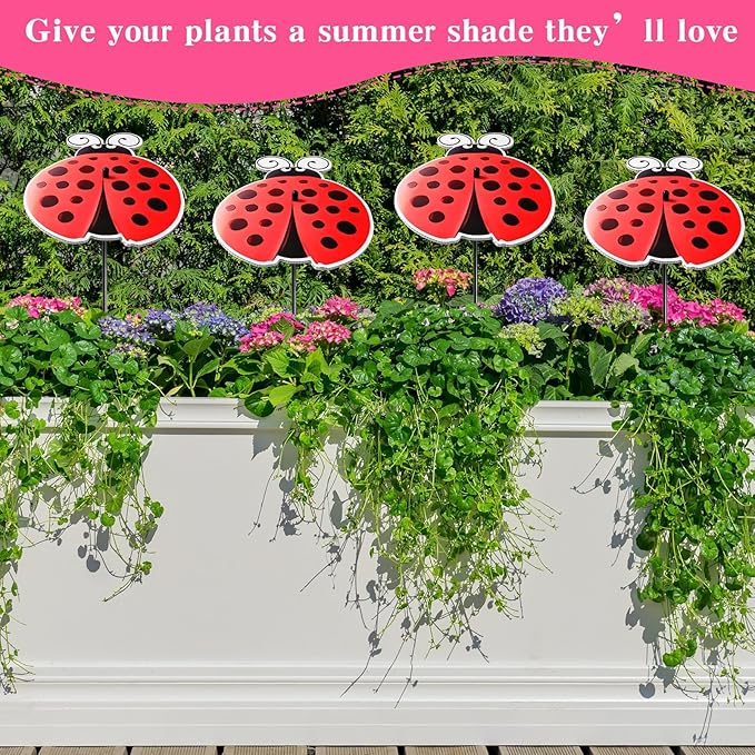 4 Pack Corrugated Plastic Plant Umbrellas for Outdoor Plants 12 Inch Garden Plant Shade Cover Hot Sun Animal Plants Umbrella for Patio, Potted Plant and Garden Beds Decor