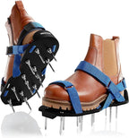 Briliantwerk Lawn Aerator with Adjustable Straps - for Lawn Aeration or as Screed Shoes - Lawn Aerator Shoes as Perfect Aerator Lawn Tool - incl. Two Nail Lengths - Lawn dethatcher - epoxy Shoes