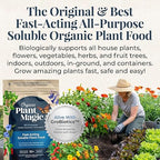 Organic Plant Magic - Fast-Acting Water Soluble Plant Food - All-Purpose Fertilizer Concentrate for Flower, Vegetable, Herb, Fruit Tree, Garden & Indoor Houseplants [One 1/2 lb Bag]