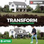 GrdnCare Aerator Lawn Tool with 15 Iron Spikes, 6-Spring Self-Cleaning Heavy-Duty Lawn Aerator Tool -Automatic Reset & Dirt/Leaf Clean System for Soil Loosening & Dethatching in Yard, Patio & Garden