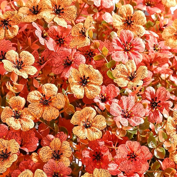 Waipfaru 24 Bundles Artificial Flowers Plants for Outdoor Indoor, UV Resistant Fake Flowers Outdoor Plastic Plants Shrubs Outside Porch Patio Garden Yard Decor