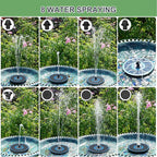 Yzert Solar Fountain for Bird Bath Direct Sunlight High Efficiency 3.5W Glass Panel Solar Water Fountain Outdoor Garden Flower (Blue)
