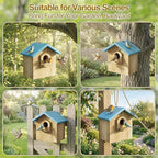 Auslar Bird House for Outside, Wooden Birdhouses for Outdoors, Bluebird House for Outside Clearance, Hanging Bird Houses for Cardinals Finch Wren Swallow for Garden Viewing