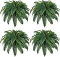 Der Rose 4 Pack 45 inch 60 Leaves Fake Ferns Large, UV Resistant Artificial Plants Outdoor Faux Boston Ferns Bush Plants for Home Porch Patio Hanging Decor
