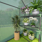 Greenhouse for Outdoors, Small Greenhouse, Walk-in Greenhouses with 3 Tiers 4 Shelves, PE Cover, Heavy Duty Plant Greenhouses for Garden and Backyard