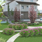 Bassion Artificial Flowers for Outdoors, 24 Bundles Fake Lavender Flowers UV Resistant Fuchsia Plastic Plants Faux Monkey Grass for Home Porch Garden Window Box Indoor Outdoor Decorations