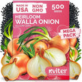 KVITER 500 Walla Walla Onion Seeds for Planting (Allium cepa) – Long Day Sweet Onions Gardening Seeds – Non GMO Heirloom Vegetable Seed Packets, Outdoor & Indoor Gardening, Home Garden, Raised Beds