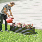 Outsunny 5' x 2' x 1' Galvanized Raised Garden Bed Kit, Outdoor Metal Elevated Planter Box with Safety Edge, Easy DIY Stock Tank for Growing Vegetables, Flowers & Herbs, Dark Gray