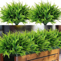 24 Bundles Artificial Fake Plants for Outdoor Faux Boston Fern for Home Decor UV Resistant Fake Plants Greenery for Front Porch Planter Indoor or Outdoor (Green)